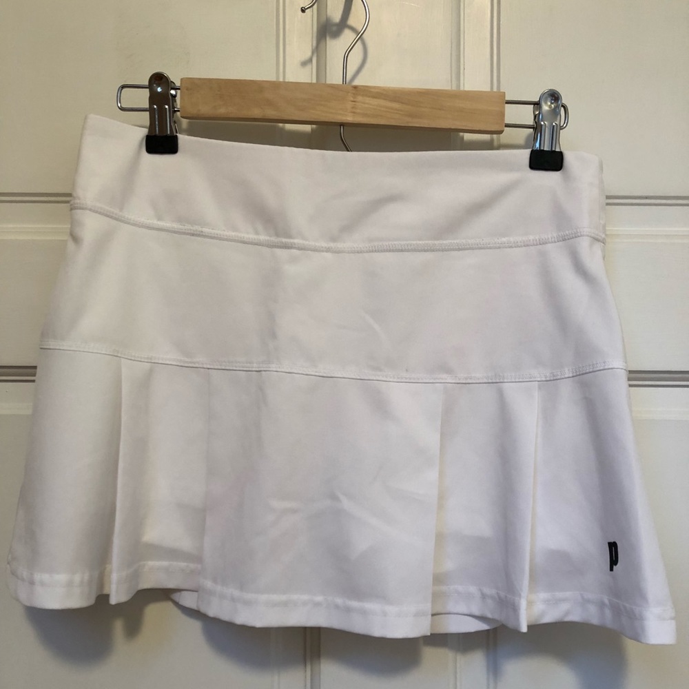 Prince white tennis skirt